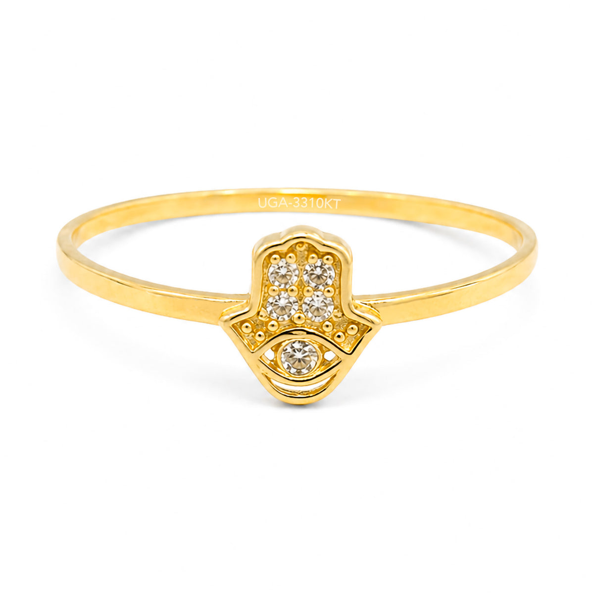 Anillo Mano de Fatima con Micro Circonias Oro 10K
