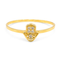 Anillo Mano de Fatima con Micro Circonias Oro 10K