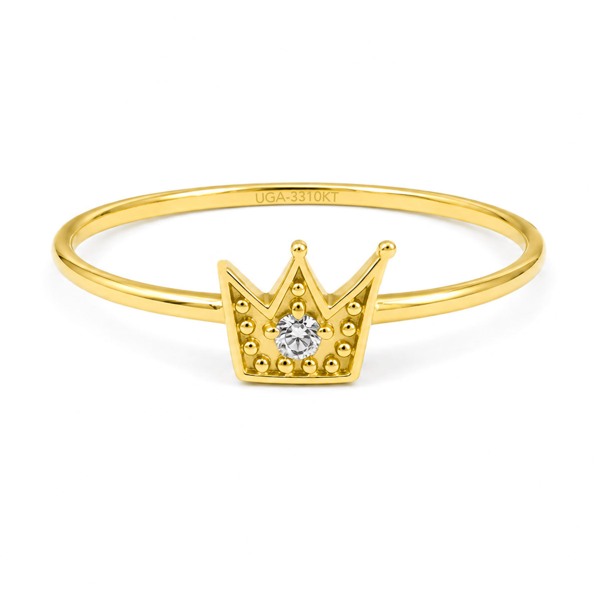 Anillo Corona con Circonia Oro 10K