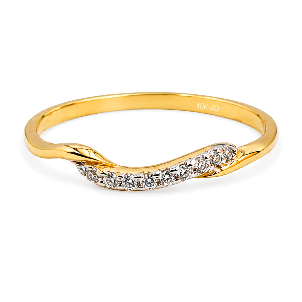 Anillo Entrelazado con Circonias Oro 10K