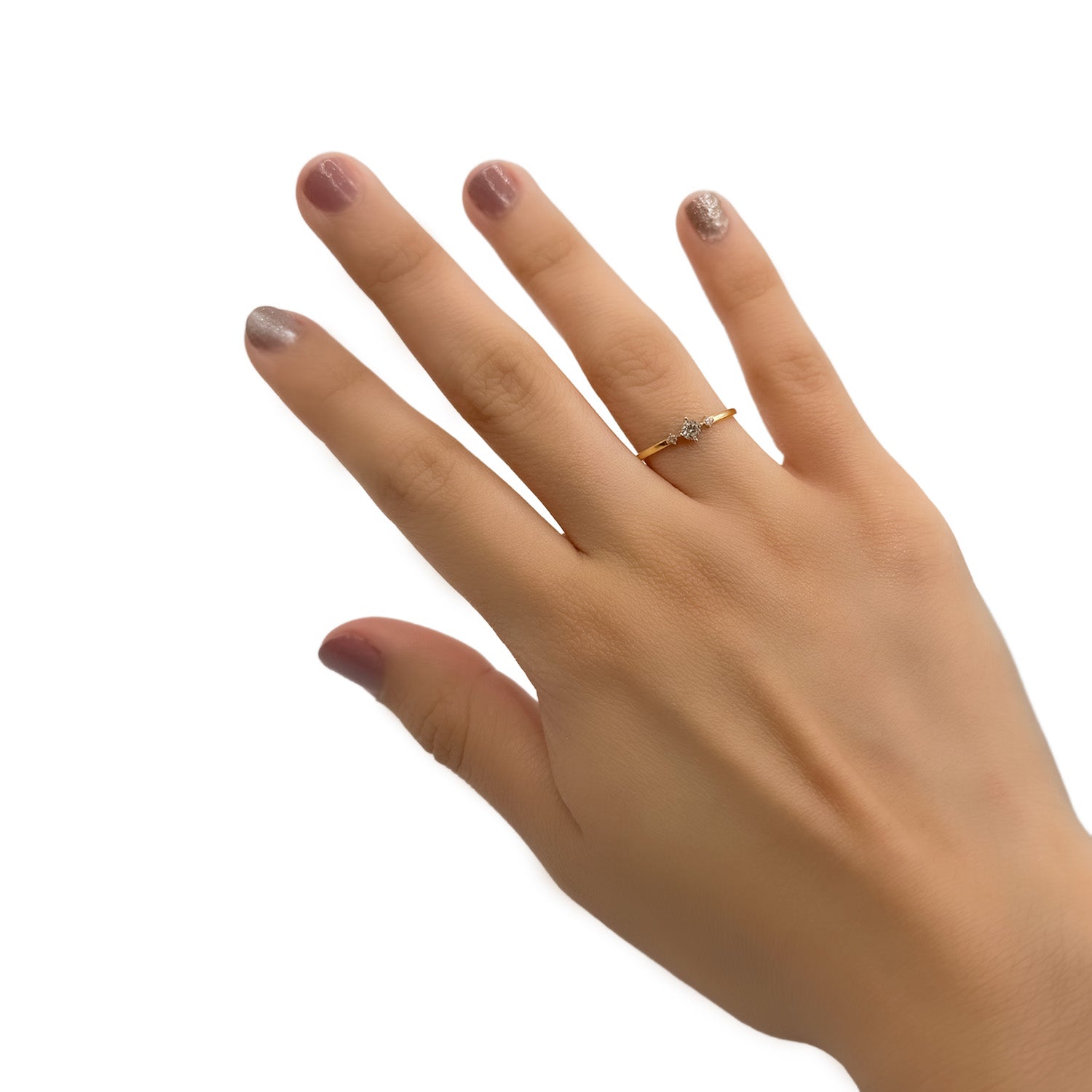 Anillo Tres Circonias Disminución Oro 10K