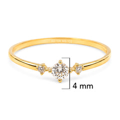 Anillo Tres Circonias Disminución Oro 10K