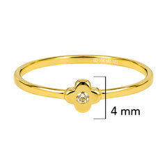 Anillo Flor Chica con Circonia Oro 10K