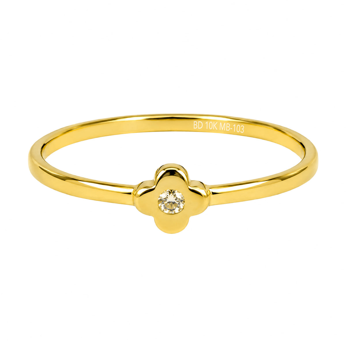 Anillo Flor Chica con Circonia Oro 10K