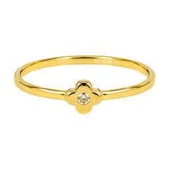 Anillo Flor Chica con Circonia Oro 10K