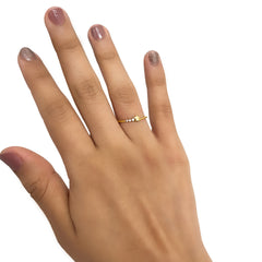 Anillo Estrella Fugaz con 3 Micro Circonias Oro 10K