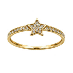 Anillo Estrella Con Micro Circonias Oro 10K