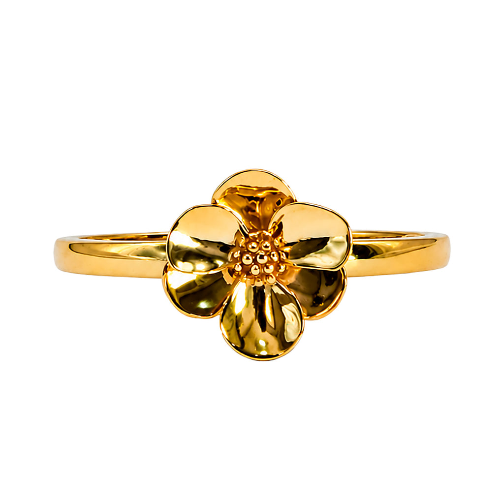 Anillo Flor Sakura Chica Colección Florecer Plata .925 con Baño de Oro 18k