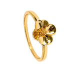 Anillo Flor Sakura Chica Colección Florecer Plata .925 con Baño de Oro 18k