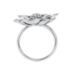 Anillo Flor Sakura Grande Colección Florecer Plata .925 con Baño de Rodio