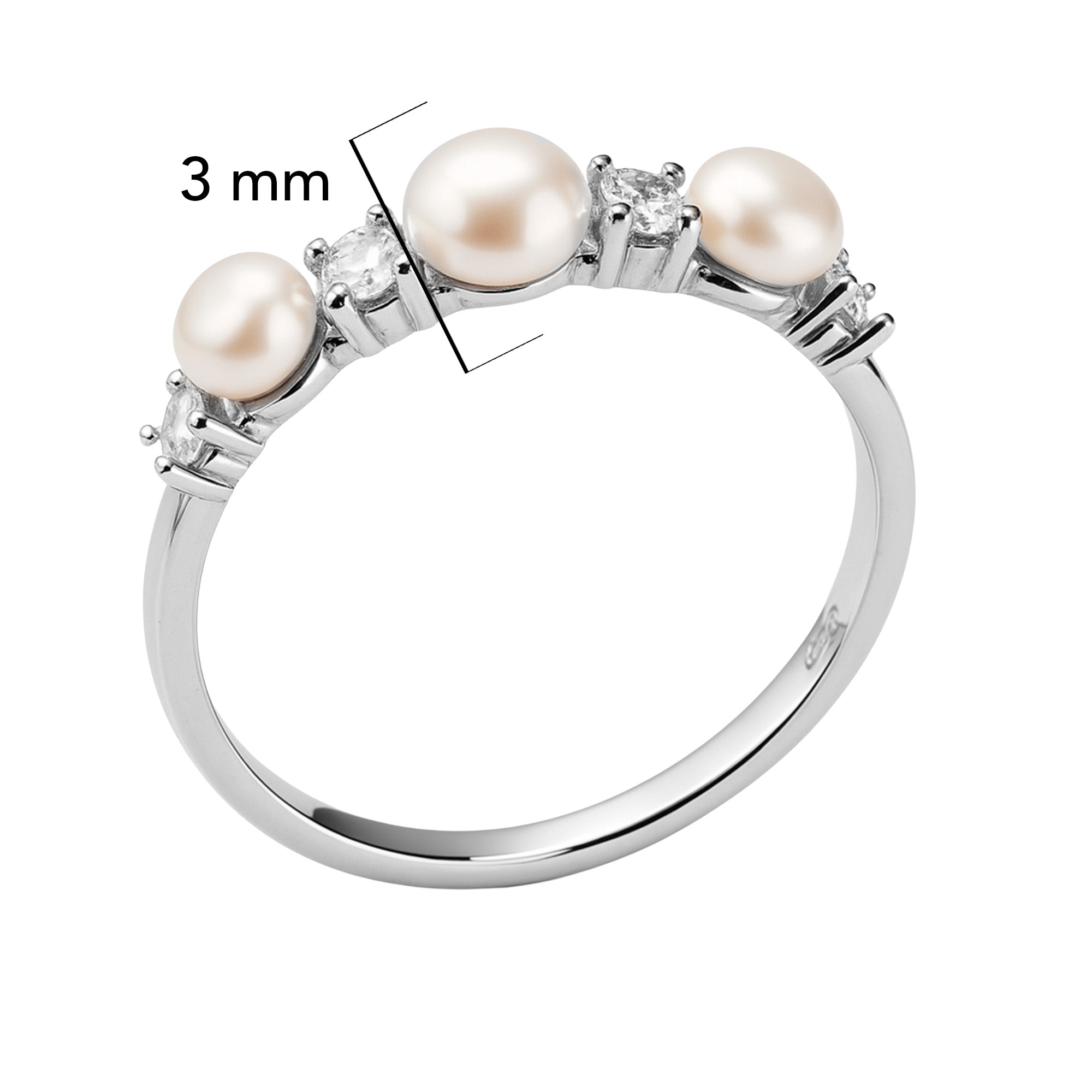 Anillo Perla Natural Plata .925 Con Baño De Rodio