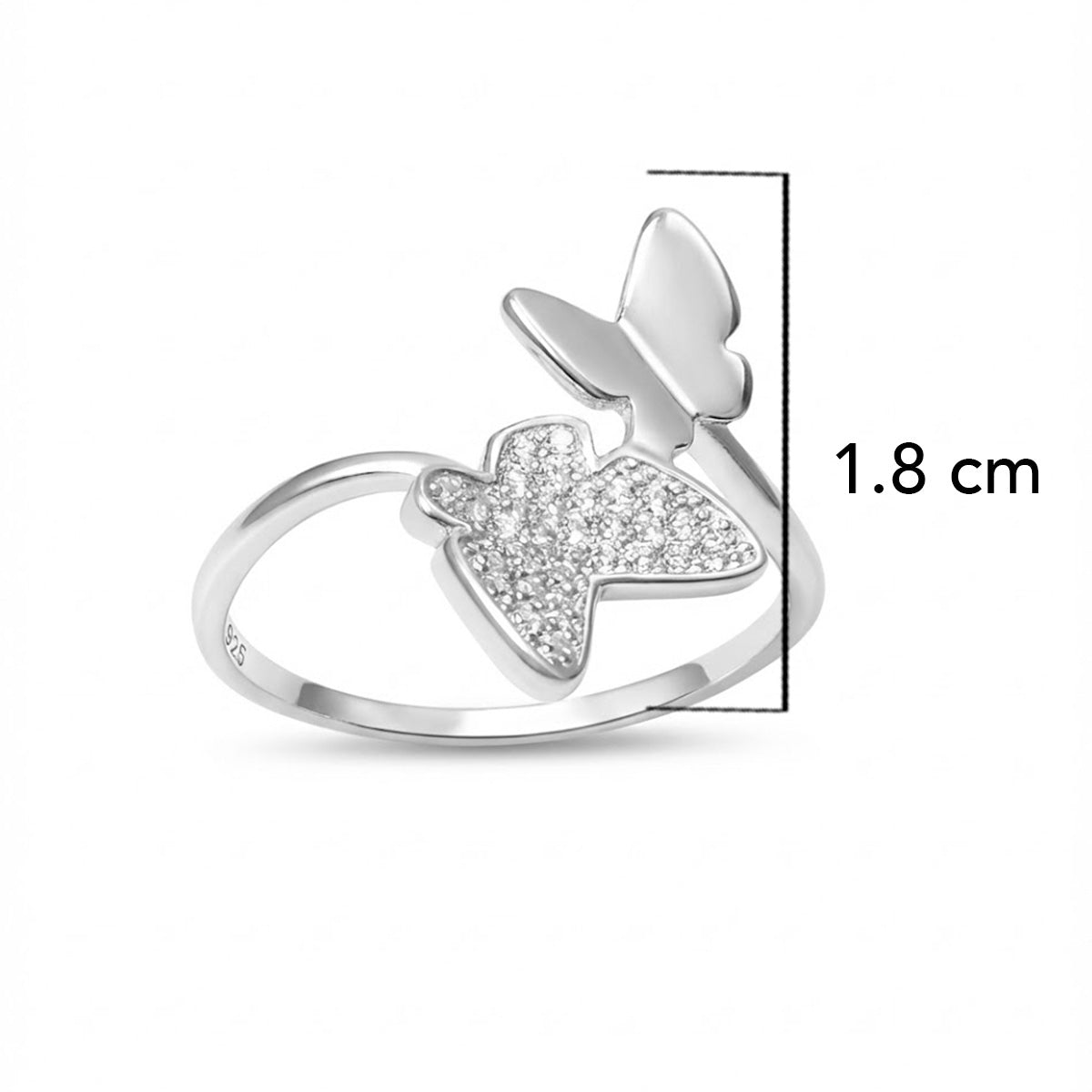 Anillo Encontrado Mariposa Con Micro Circonias Plata .925