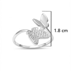 Anillo Encontrado Mariposa Con Micro Circonias Plata .925