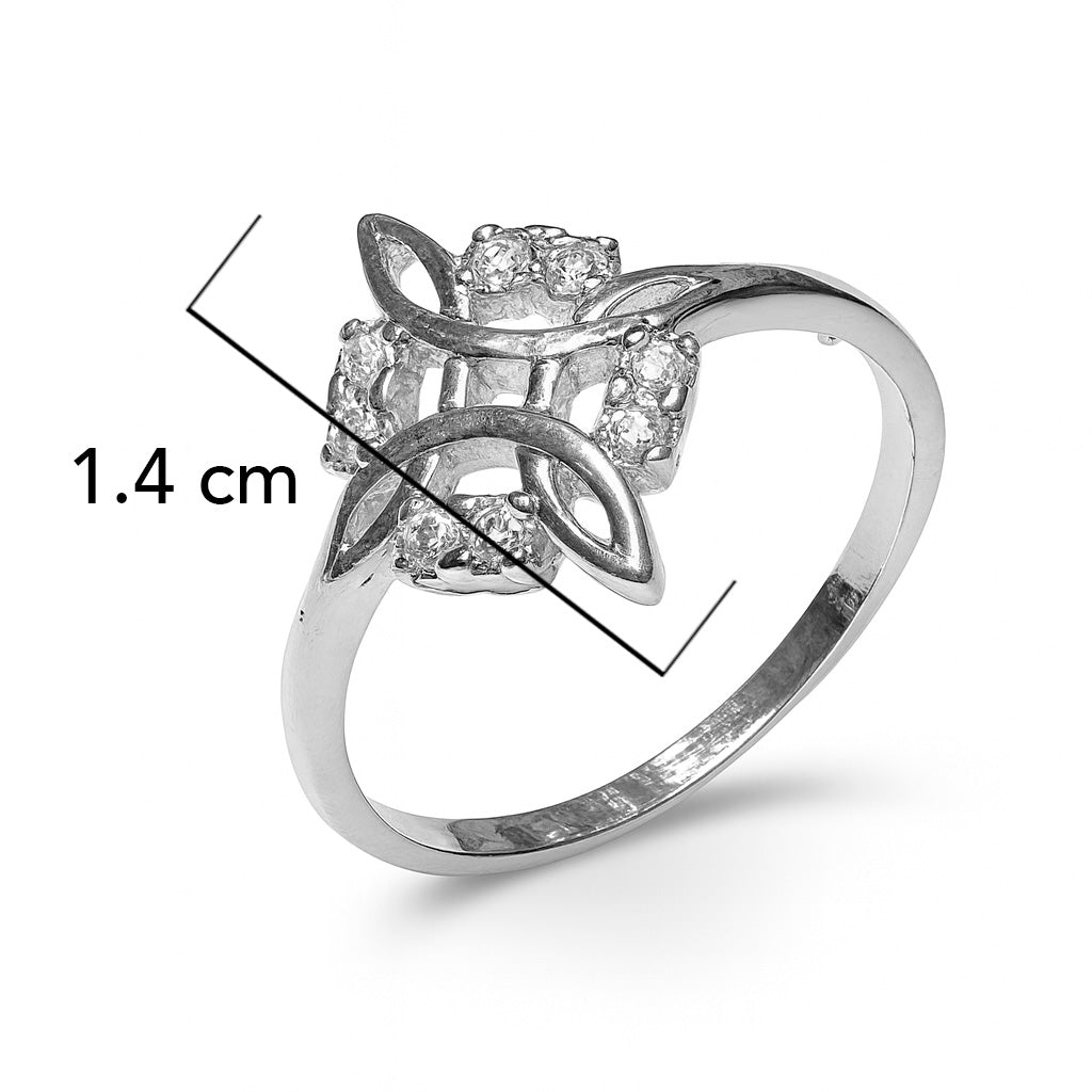 Anillo Nudo de Bruja con Circonias Plata .925