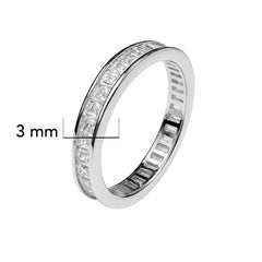 Anillo Churumbela Circonias Baguette Plata .925 Con Baño De Rodio