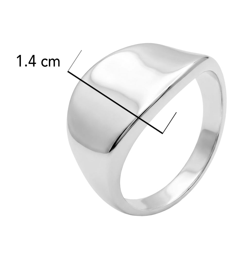Anillo Liso Ola Hecho A Mano Plata .925