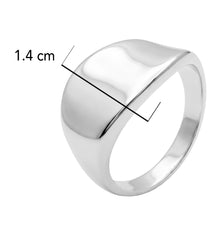 Anillo Liso Ola Hecho A Mano Plata .925