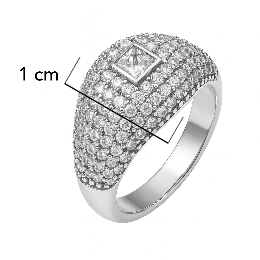 Anillo Inspirado Pan Con Micro Circonias Plata .925