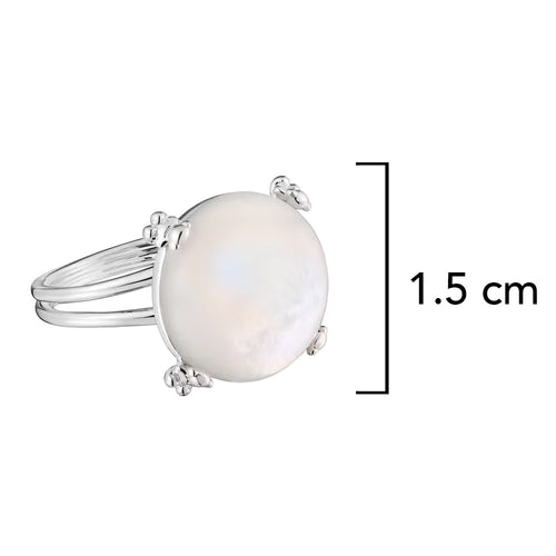 Anillo Osos 1:1 Perla Plata .925 con Baño de Rodio