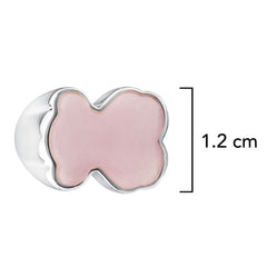 Anillo Osos 1:1 Oso Grande Cuarzo Rosa Plata .925 con Rodio