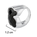 Anillo Osos 1:1 Oso Grande Ónix Facetado Plata .925 con Baño de Rodio