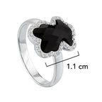 Anillo Osos 1:1 Oso Ónix Facetado con Circonias Plata .925 con Baño de Rodio