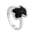 Anillo Osos 1:1 Oso Ónix Facetado con Circonias Plata .925 con Baño de Rodio