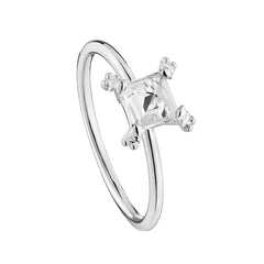Anillo Osos 1:1 Circonia Blanca Plata .925 con Baño de Rodio