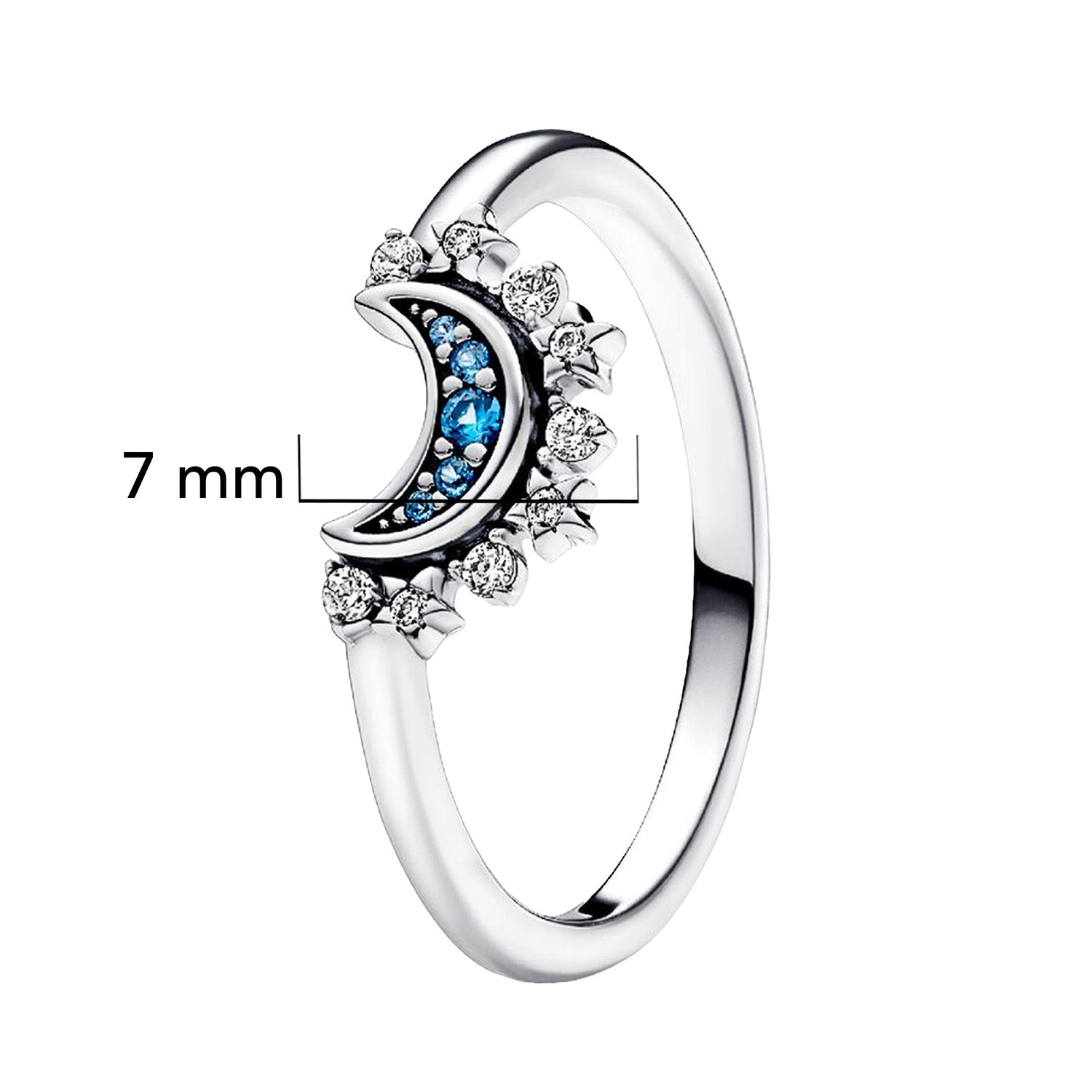 Anillo Inspirado Pan 1:1 Sol y Luna con Micro Circonias Plata .925
