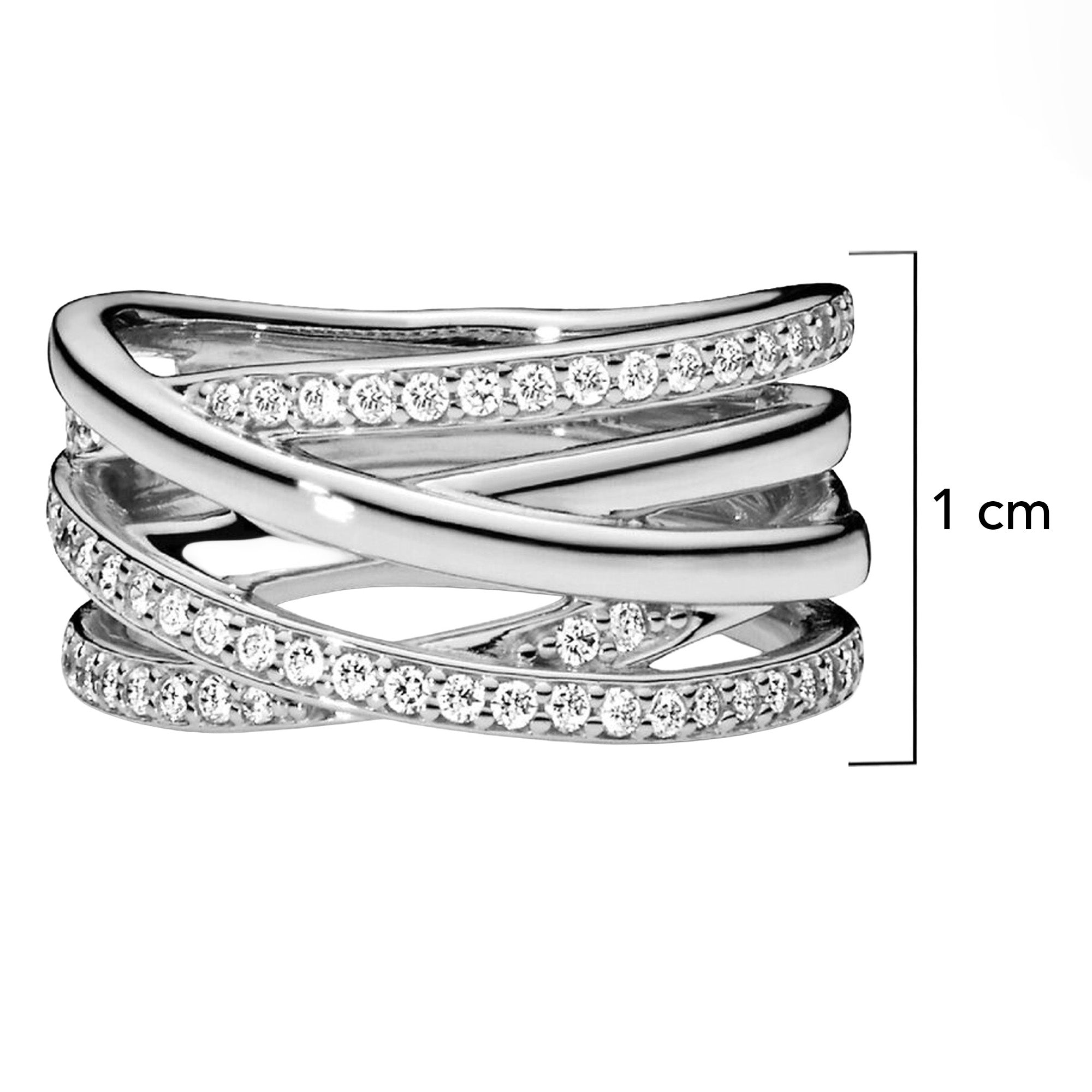 Anillo Inspirado Pan 1:1 Entrelazado con Micro Circonias Plata .925