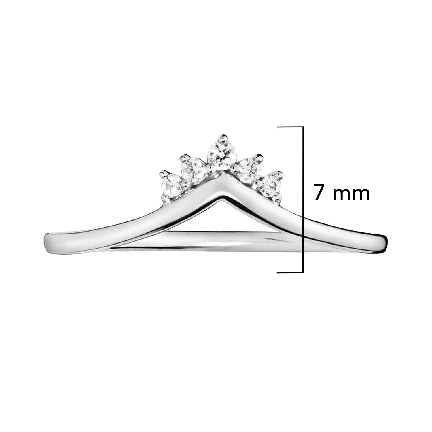 Anillo Inspirado Pan 1:1 Tiara de los Deseos con Circonias Plata.925