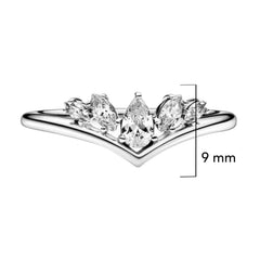 Anillo Inspirado Pan 1:1 Tiara con Circonias Plata .925