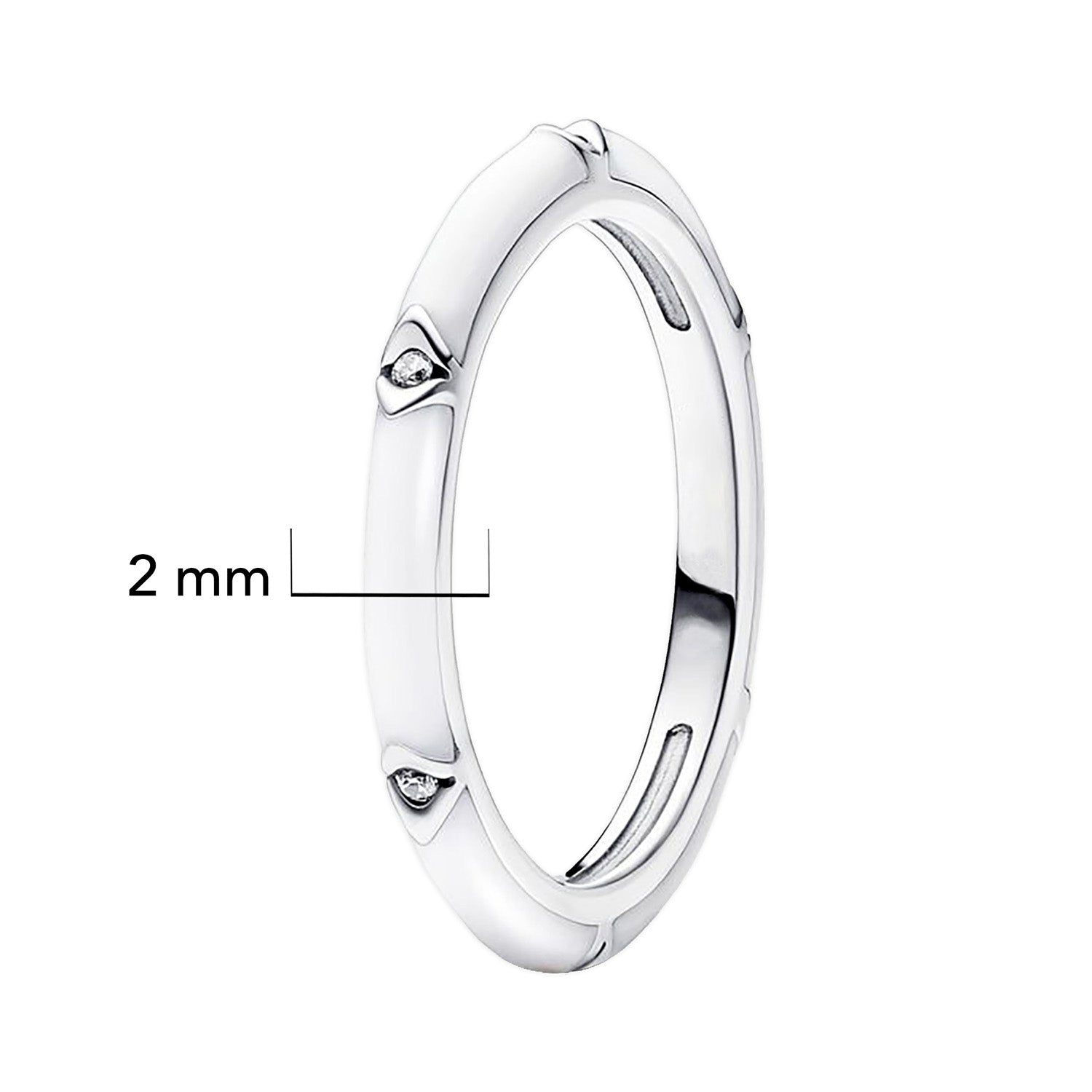 Anillo Inspirado Pan 1:1 Blanco con Micro Circonias Plata .925