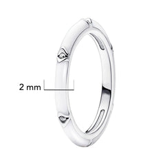 Anillo Inspirado Pan 1:1 Blanco con Micro Circonias Plata .925