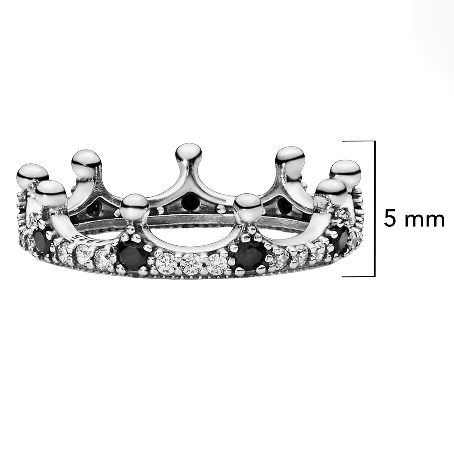 Anillo Inspirado Pan 1:1 Corona con Circonias Plata .925