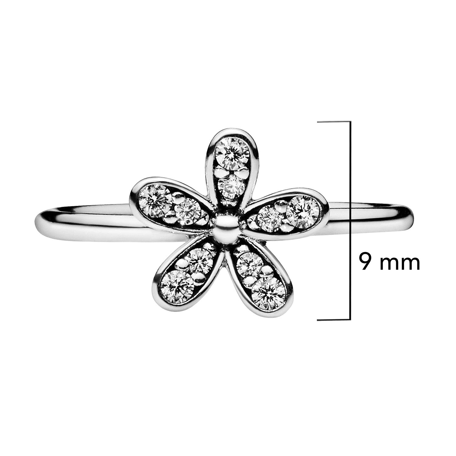Anillo Inspirado Pan 1:1 Flor con Micro Circonias Plata .925