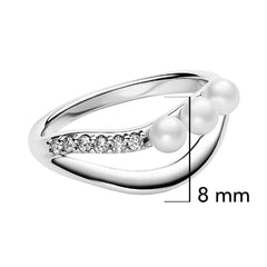 Anillo Inspirado Pan 1:1 Perla Natural con Micro Circonias Plata .925
