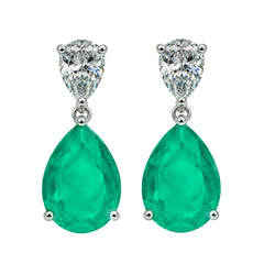 Aretes Turmalina Paraiba Maxi Gota con Circonia, Plata .925 con Rodio