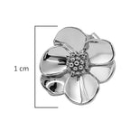 Arete Flor Sakura Chico Colección Florecer Plata .925 con Baño de Rodio