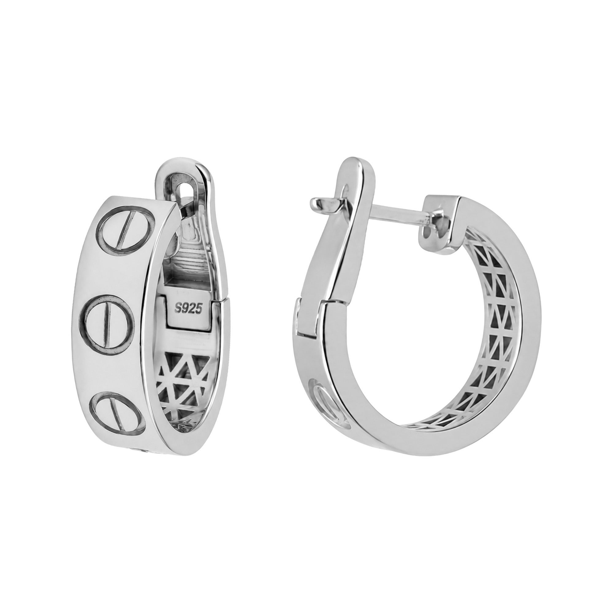 Arracada Inspirada Cartier 1:1 Amor Grande, Plata .925 con Baño de Rodio