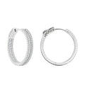 Arracada Huggies Mitad Circonias Baguette y Circonias Chicas Plata .925 con Baño de Rodio
