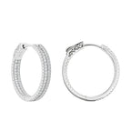 Arracada Huggies Mitad Circonias Baguette y Circonias Chicas Plata .925 con Baño de Rodio