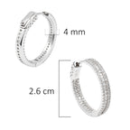 Arracada Huggies Mitad Circonias Baguette y Circonias Chicas Plata .925 con Baño de Rodio