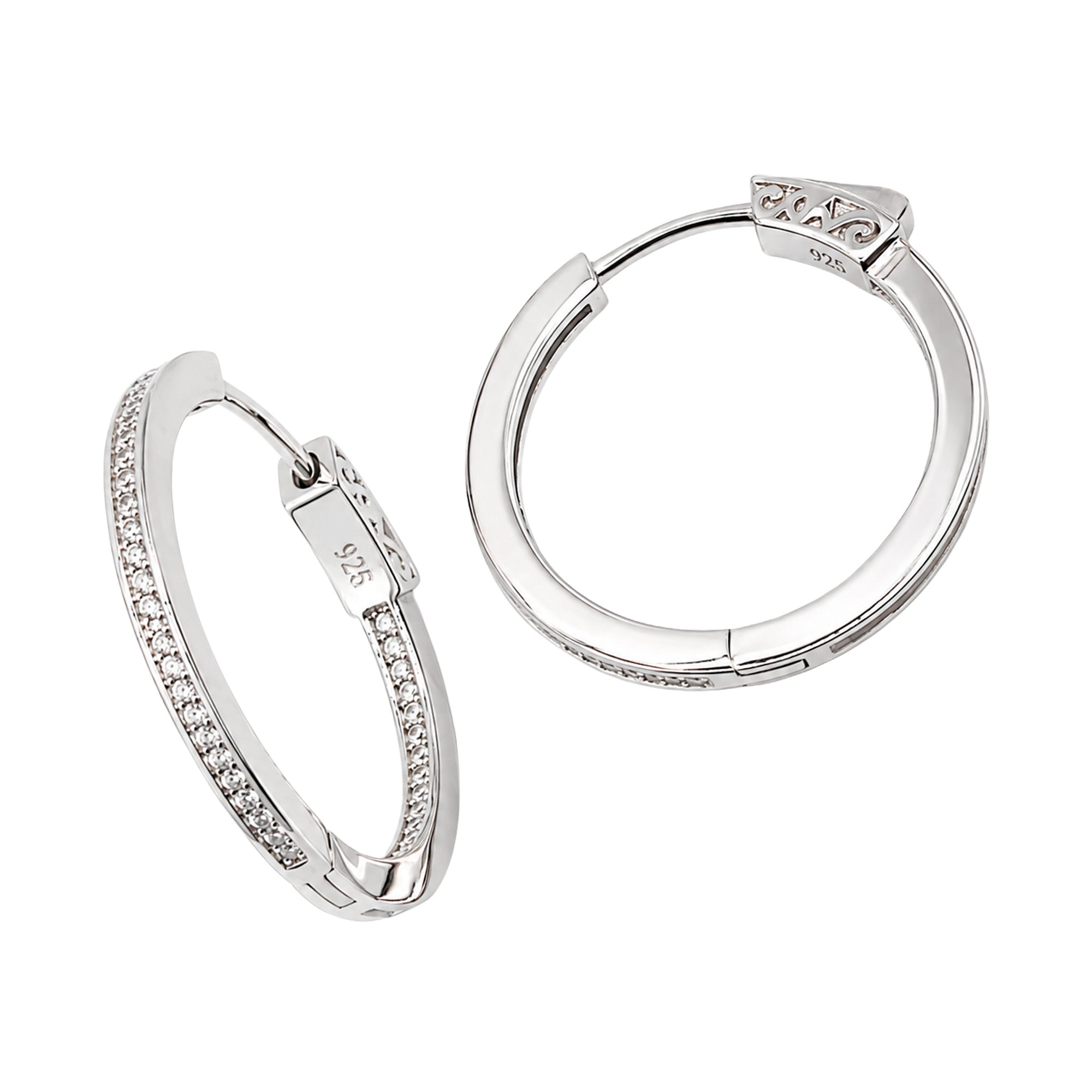 Arracada Huggies Clásica Circonias Chicas Plata .925 con Rodio