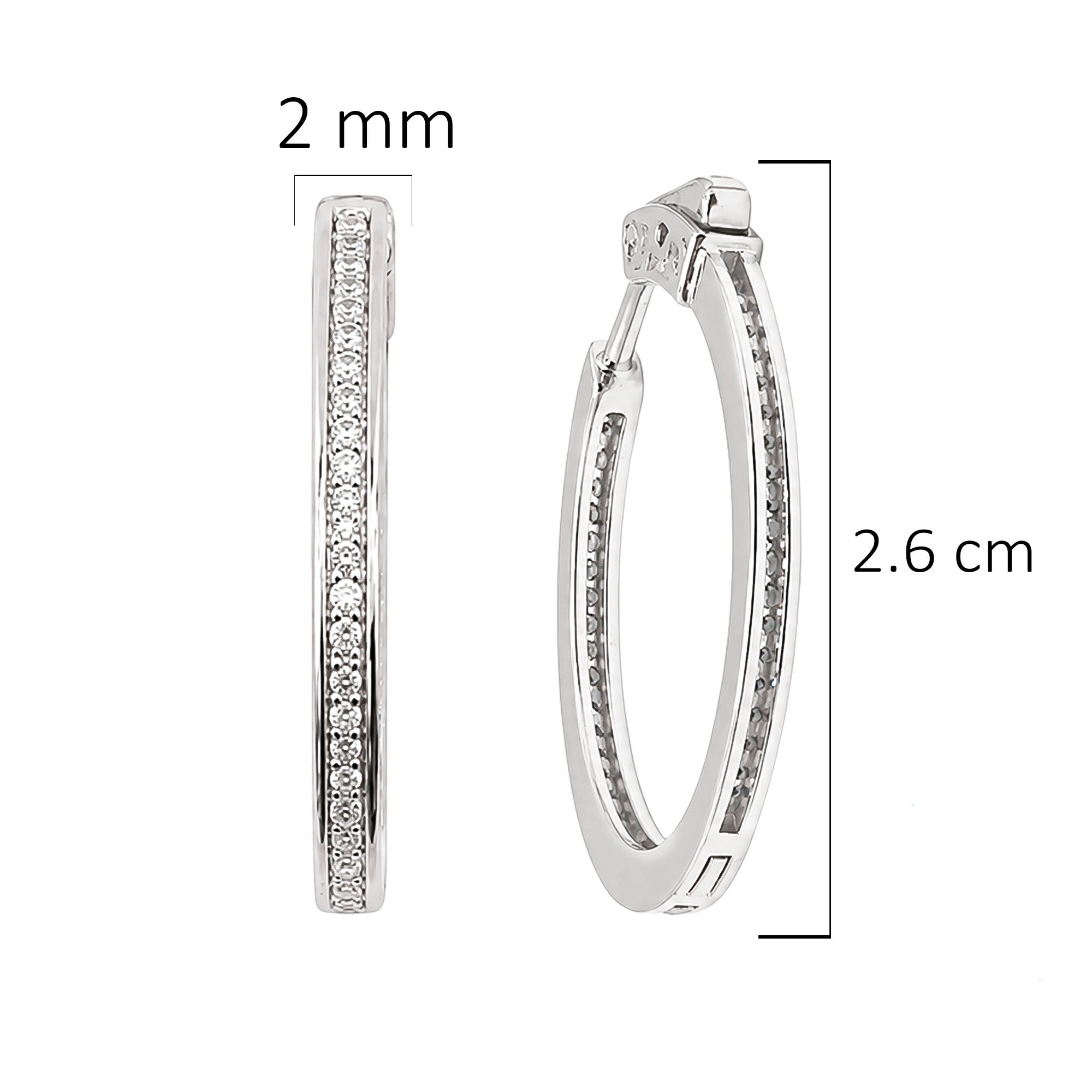 Arracada Huggies Clásica Circonias Chicas Plata .925 con Rodio