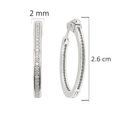 Arracada Huggies Clásica Circonias Chicas Plata .925 con Rodio