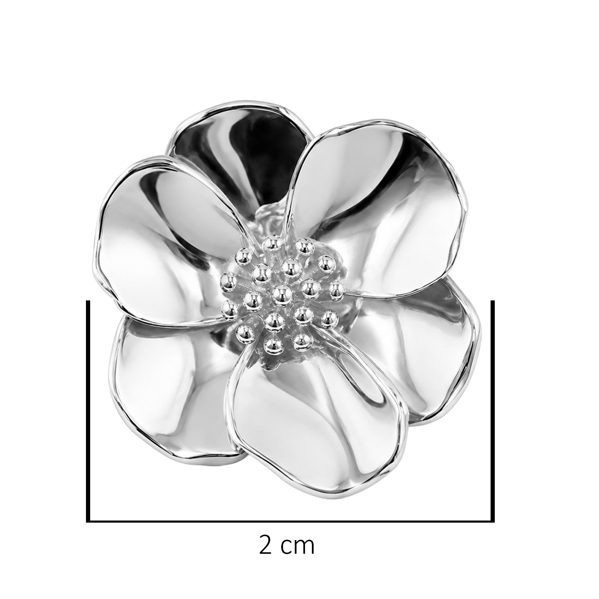Arete Flor Sakura Grande Colección Florecer Plata .925 con Rodio