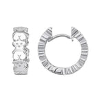 Arracada Huggies Inspirado Oso 1:1 6 Osos Lisos, Plata .925 con Baño de Rodio