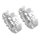 Arracada Huggies Inspirado Oso 1:1 6 Osos Lisos, Plata .925 con Baño de Rodio