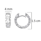 Arracada Huggies Inspirado Oso 1:1 6 Osos Lisos, Plata .925 con Baño de Rodio